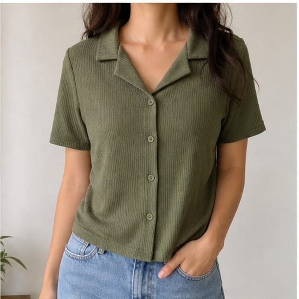 Olive Button Blouse - Picture 2 of 6